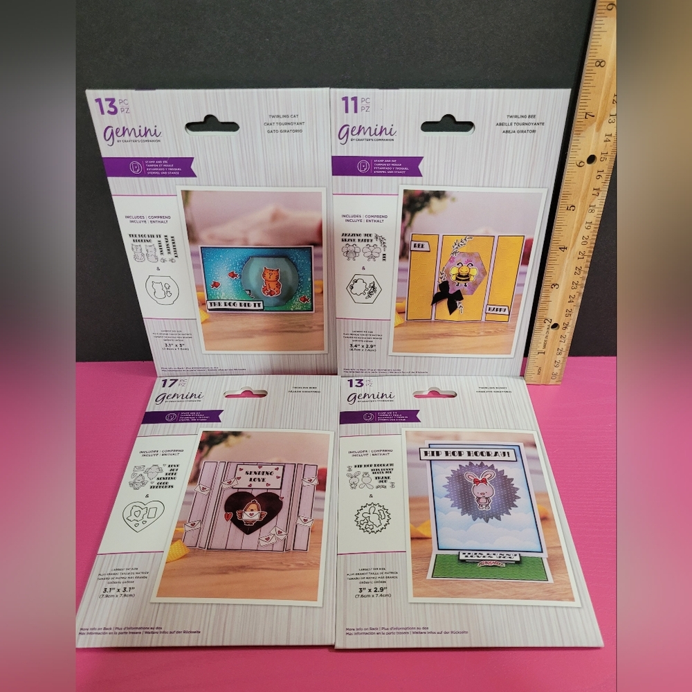 Crafter's Companion Gemini Twirling Stamp And Dies.  Set Of 4.  (0093)